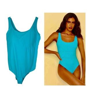 Catherines One Piece Swimsuit Sz 34W 6X Teal Turquoise Slimming Cruise